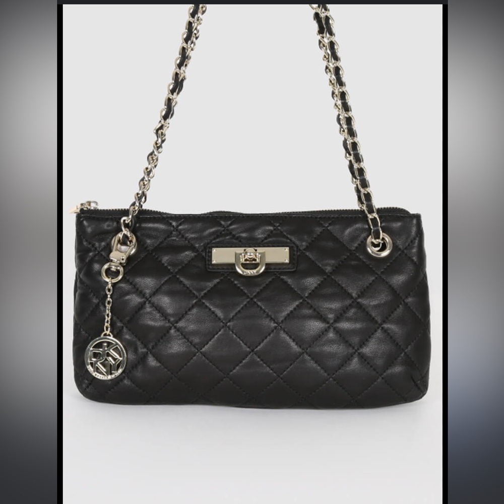 DKNY Quilted Leather Chain Strap Bag